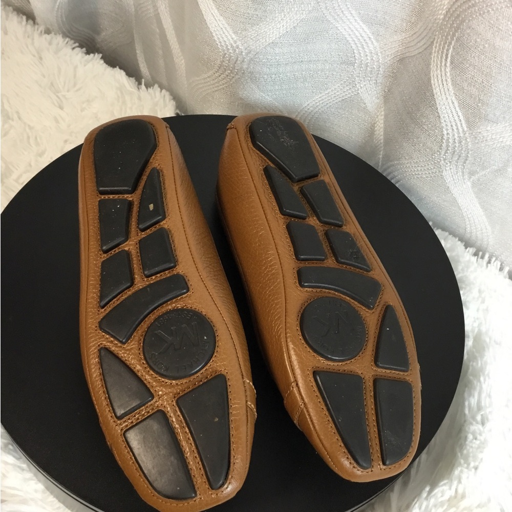 Michael Kors Cognac Leather Logo Toe Ballet Flats - Picture 4 of 7